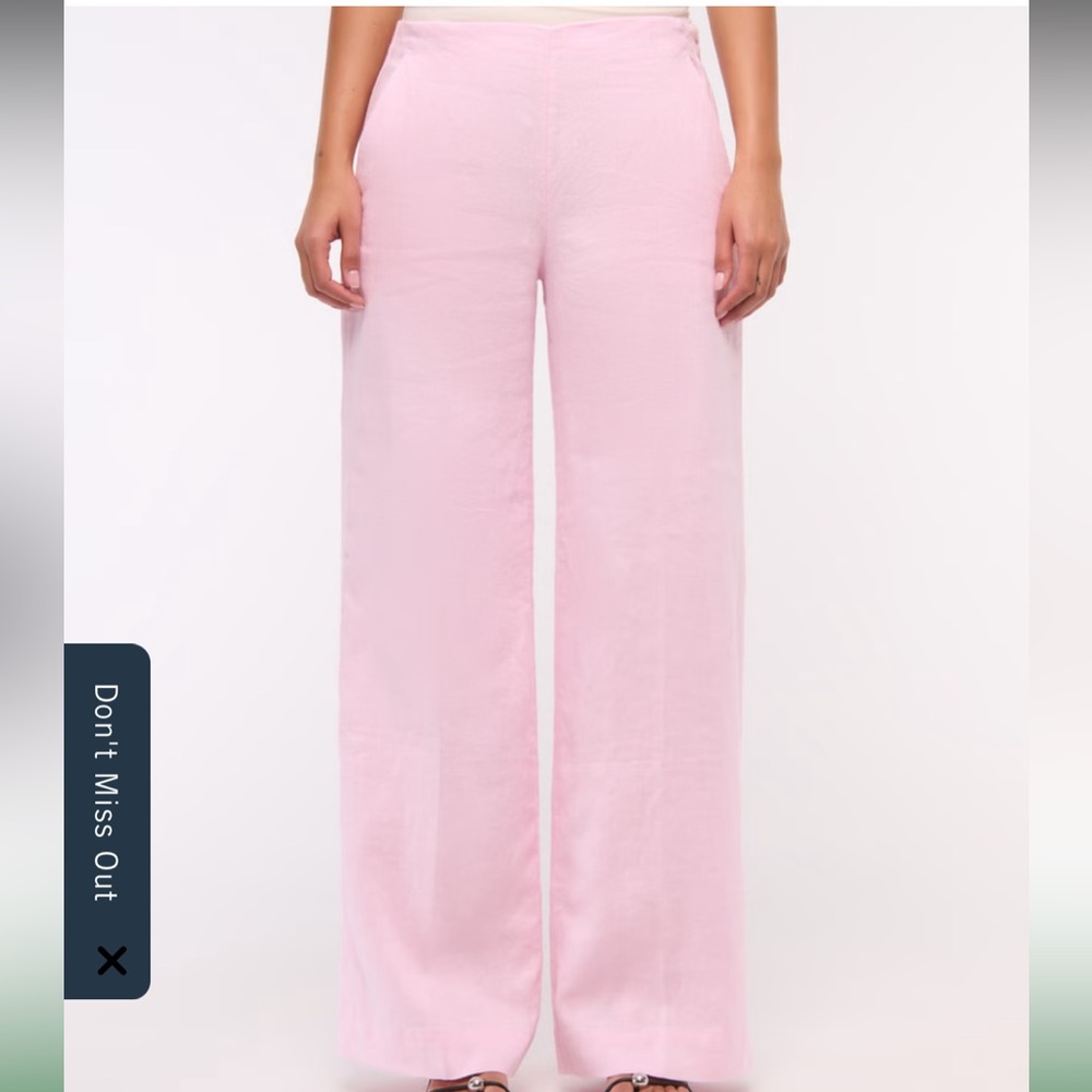Abercrombie pink tailored linen pants